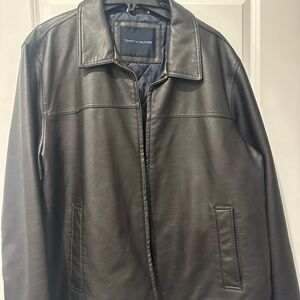 Tommy Hilfiger Men's Dark Brown Leather Jacket